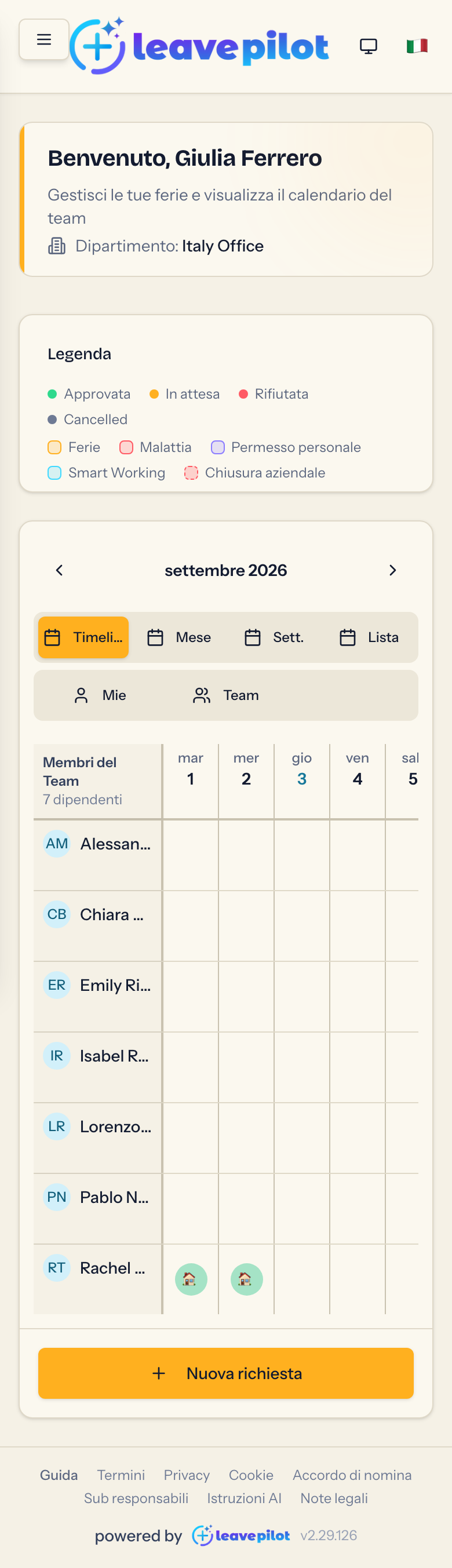 Il calendario sul telefono