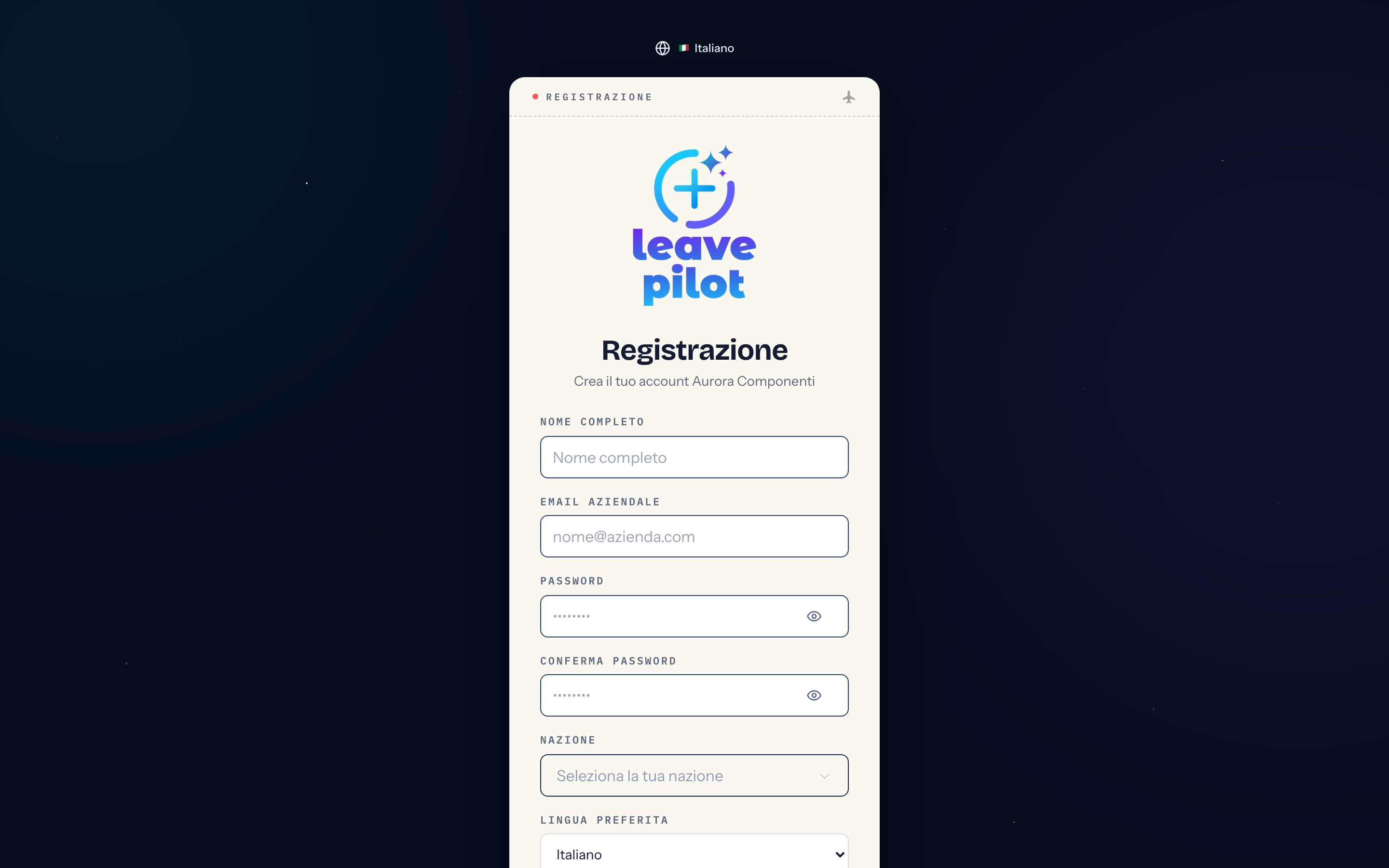 Il modulo di registrazione autonoma